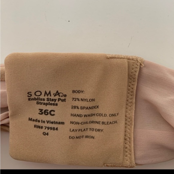 SOMA Enbliss stay put strapless bra 36C - Picture 3 of 5